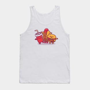 Cute Soda, Hotdog, And Hamburger Tank Top